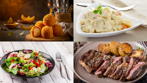 Menú individual con entrantes y carne a la piedra