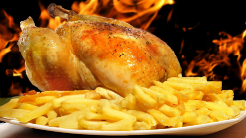 Disfruta de un menú para dos con pollo asado a la leña